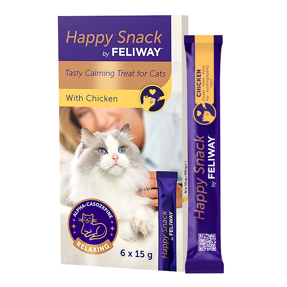 Feliway Happy Snack Lickable Chicken Cat Calming Treats