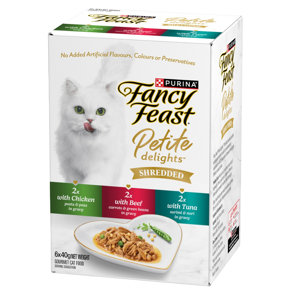 Fancy Feast Petite Delights Shredded Chicken Beef Tuna Wet Cat Food