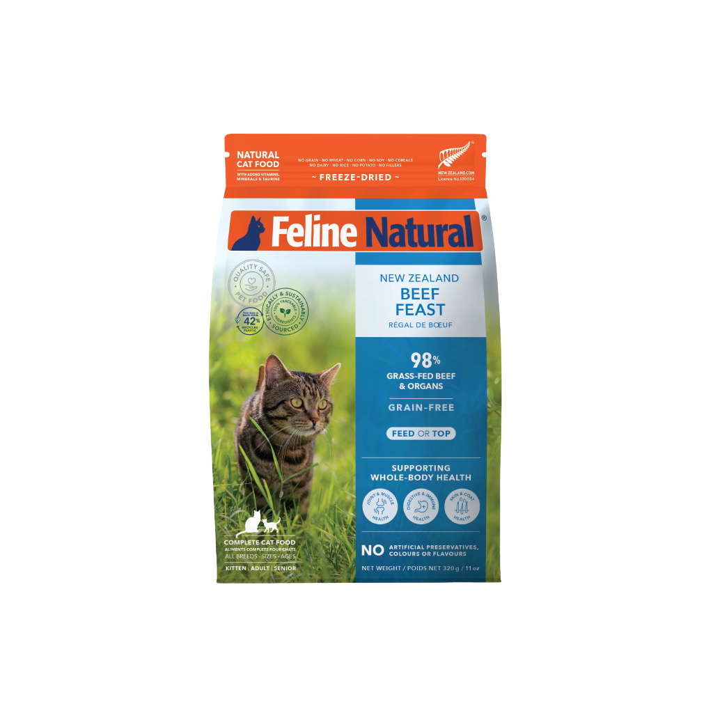 Feline Natural Grain Free Beef Feast All Lifestages Freeze Dried Cat Food