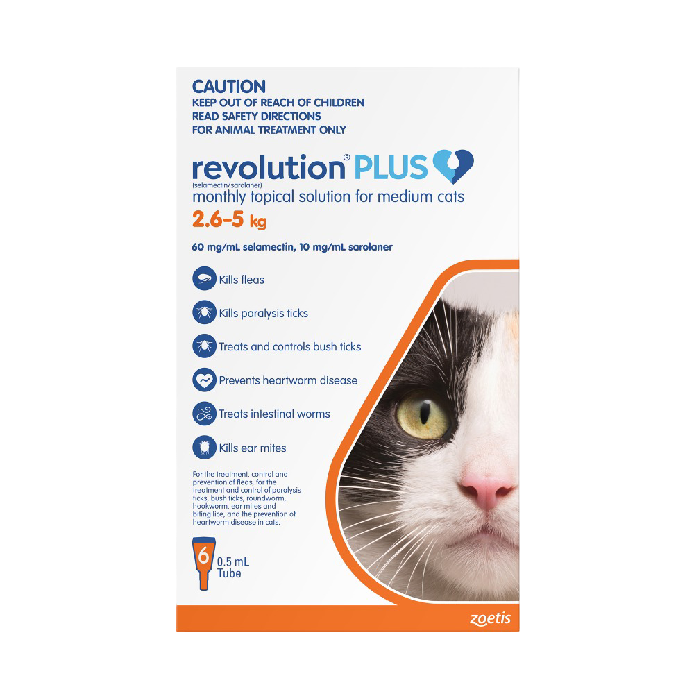 for Medium Cats 2.6–5.0kg (Orange) Flea, Tick & Worm Protection