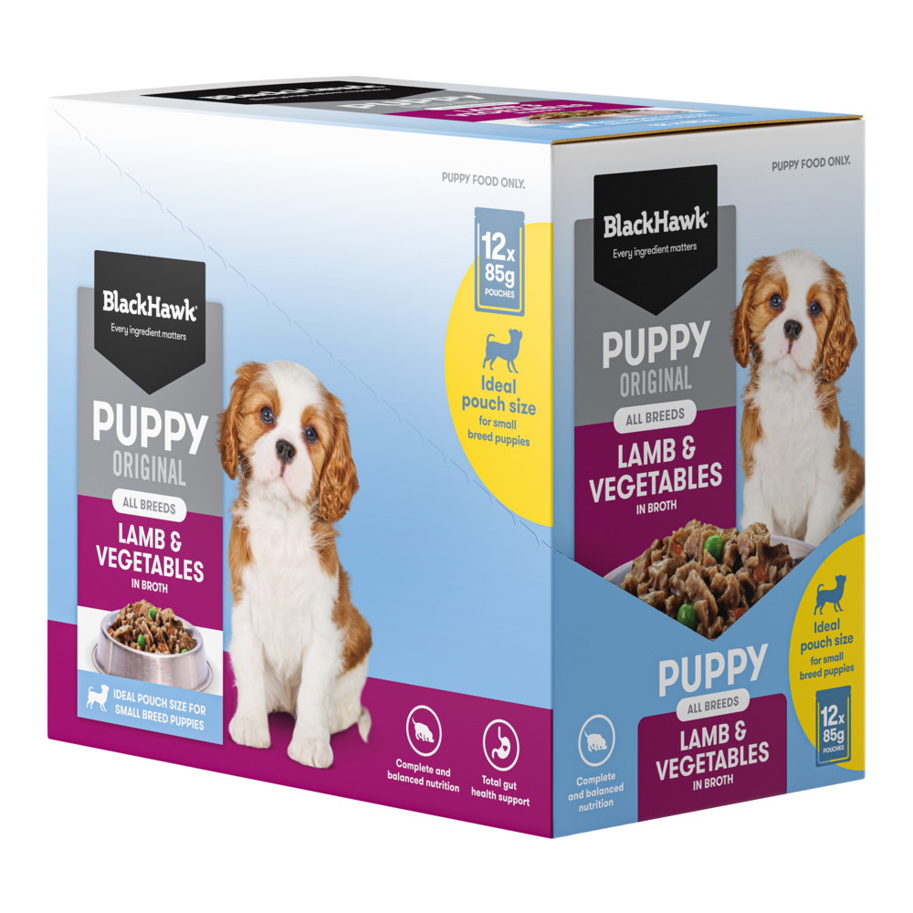 Black Hawk Original Lamb & Vegetables Puppy Wet Dog Food Pouches