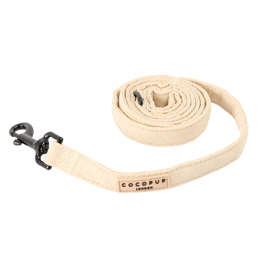 Cocopup London Classic Quilted Dog Lead in Cream