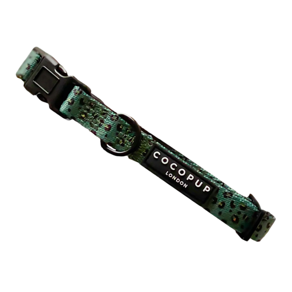 Cocopup London Dog Collar in Khaki Leopard Green