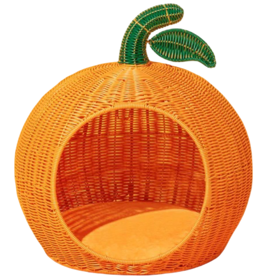 Vetreska Tangerine Rattan Pet Bed