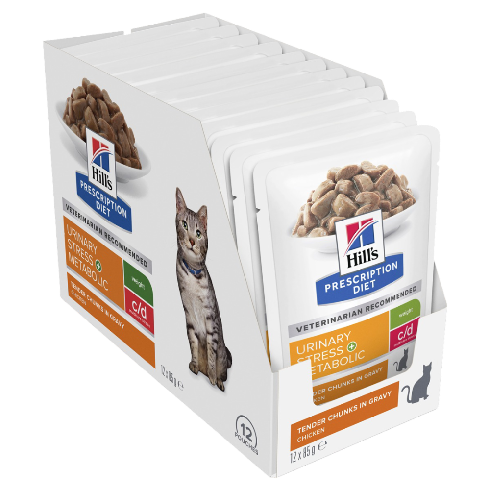 Hills Prescription Diet C/D Multicare Stress Urinary Care + Metabolic Weight Wet Cat Food Pouches