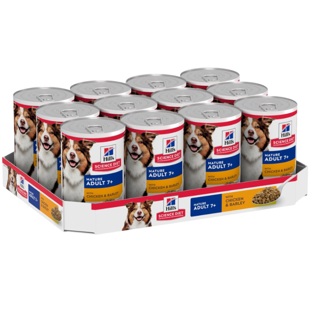 7 Plus Chicken & Barley Entree Senior Wet Dog Food Cans