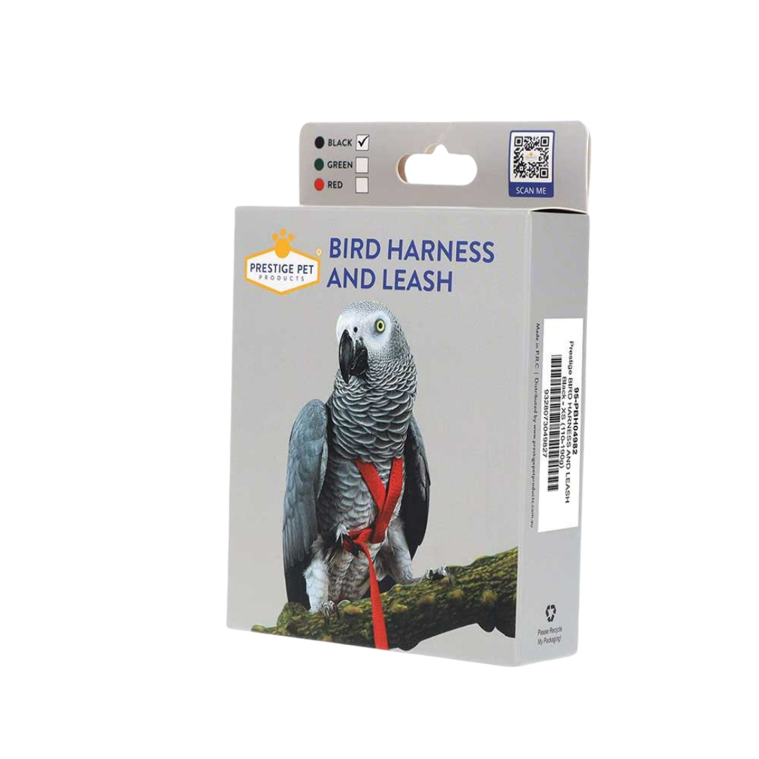 Prestige Pet Bird Harness And Leash In Black
