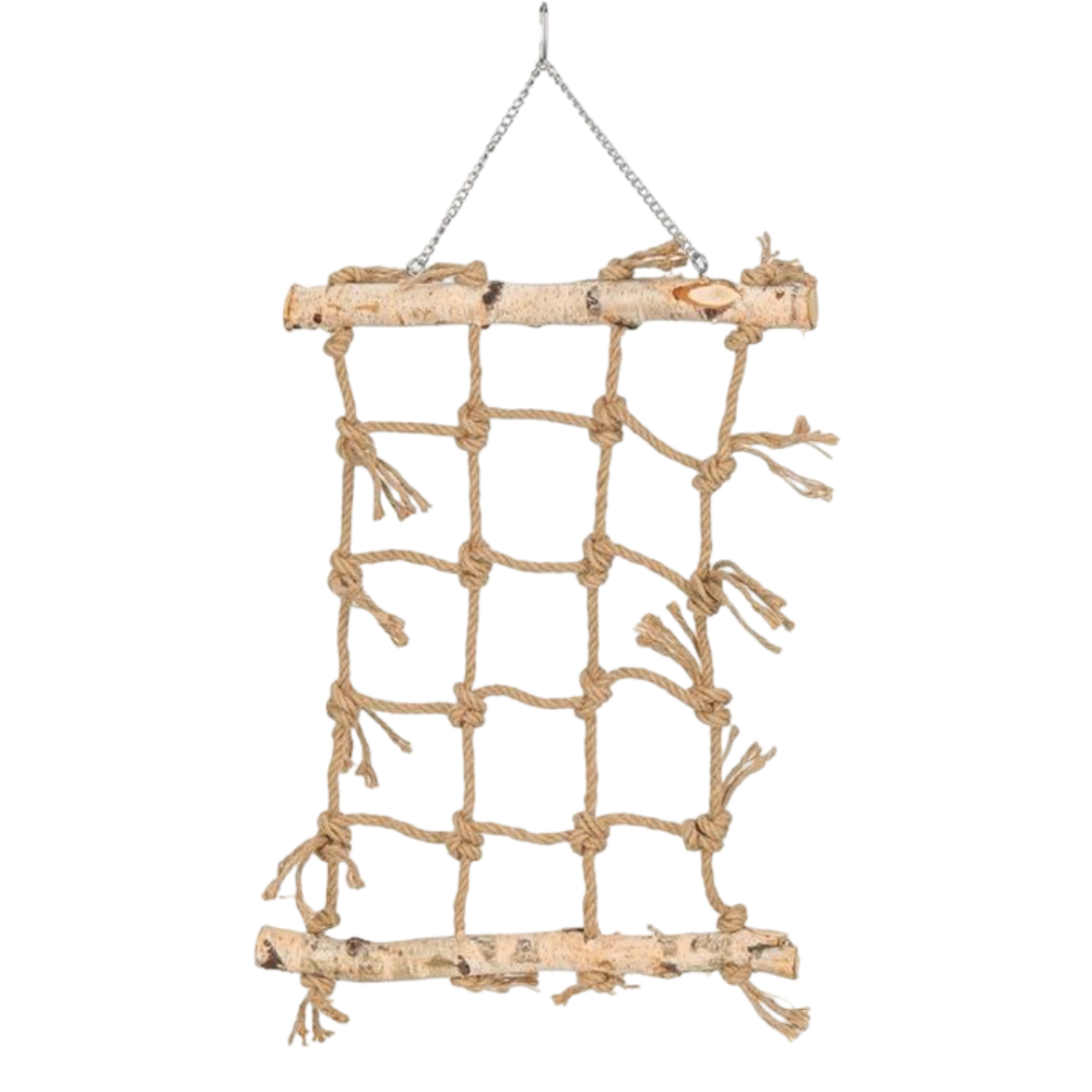 Nature Island Hanging Jute Rope Climbing Wall Bird Toy