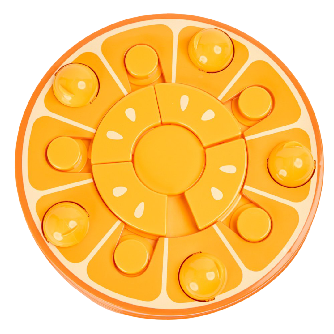 Paws For Life Interactive Treat Puzzle Activity Dog Toy Orange Fruit