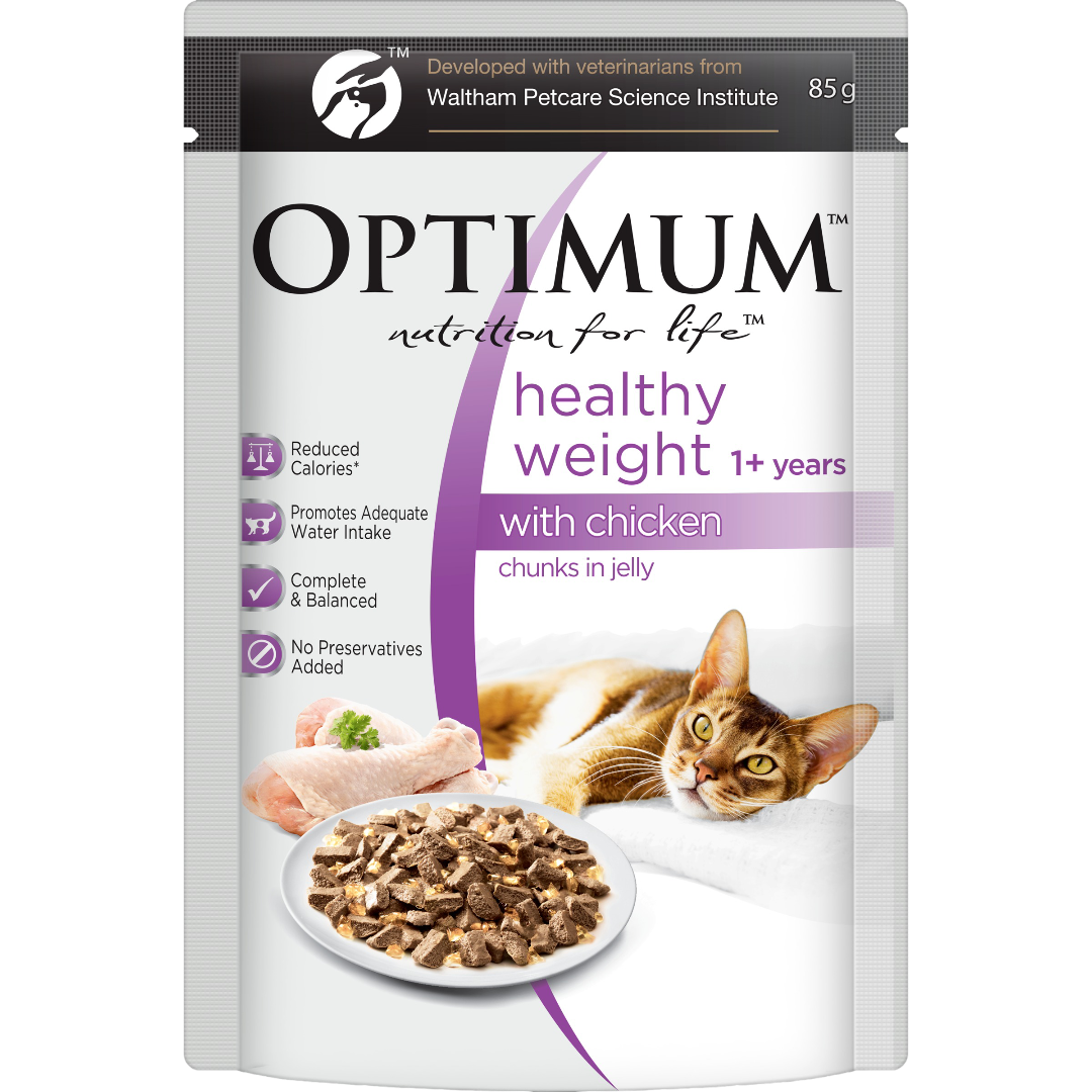 Optimum Healthy Weight Chicken in Jelly Adult Wet Cat Food Pouches