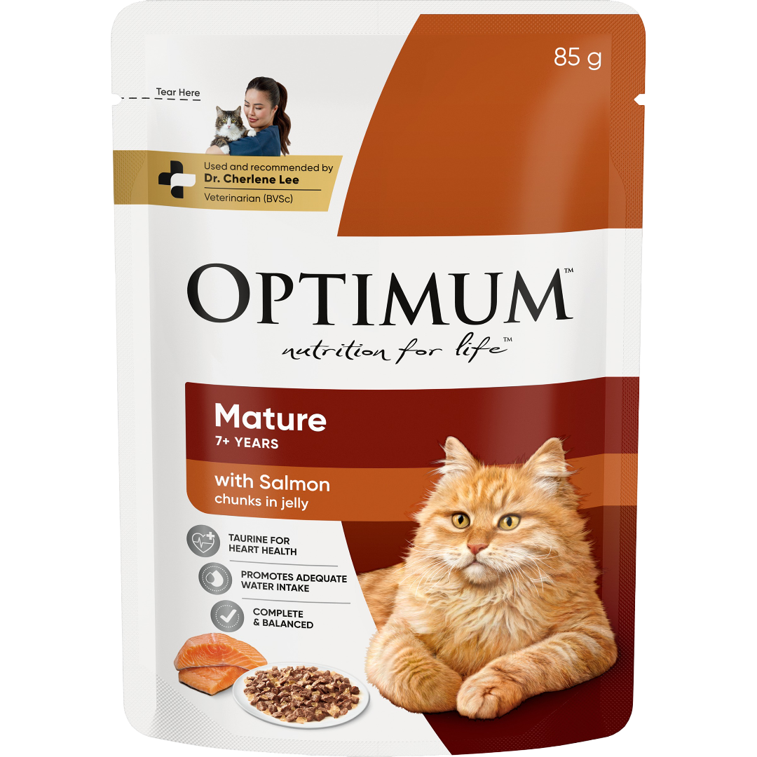 Optimum Mature Wet Cat Food Salmon In Jelly Pouch
