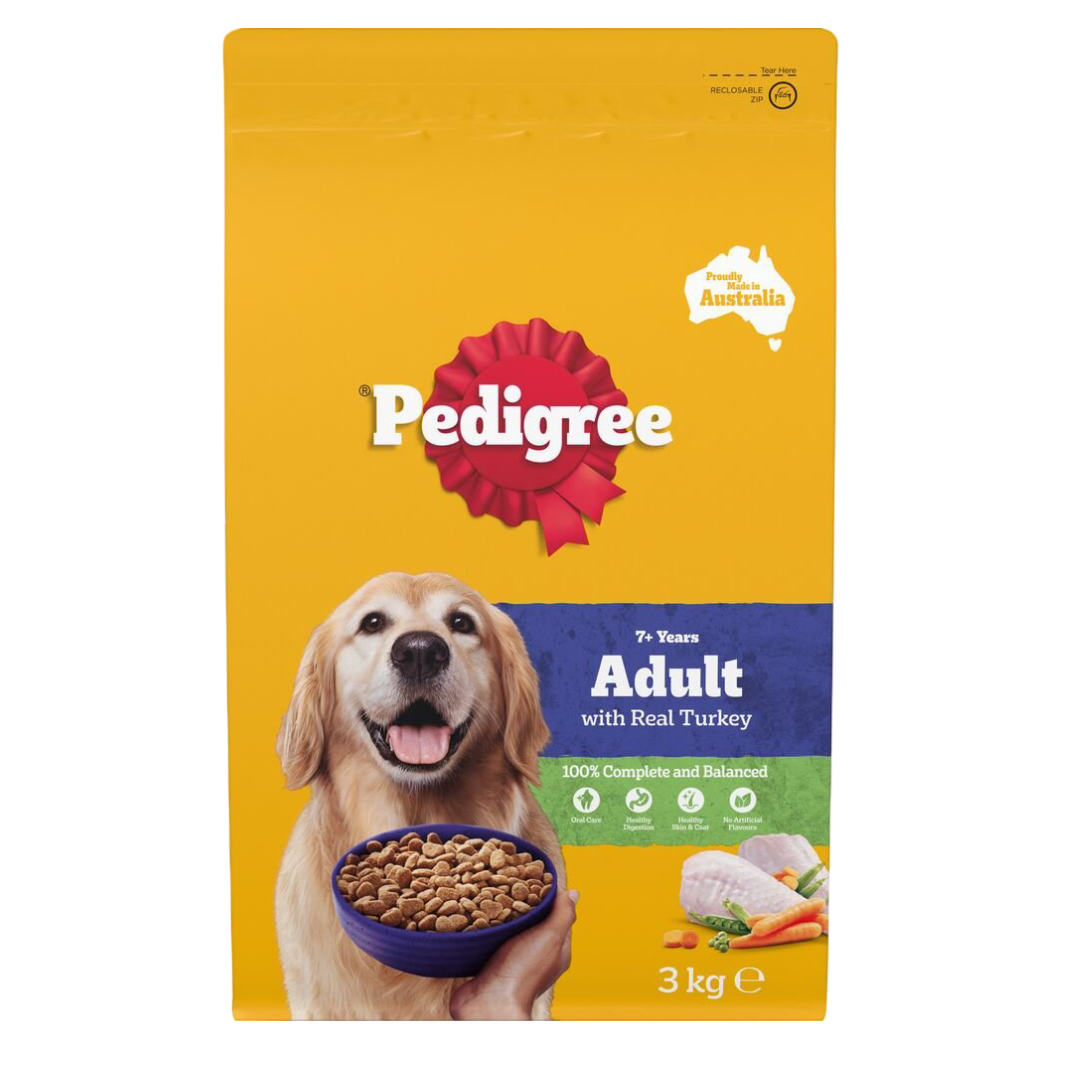 Pedigree 7 Plus Real Turkey Dry Dog Food