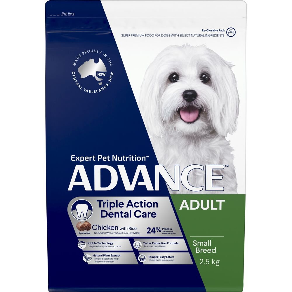 Advance Triple Action Dental Care Small Adult Dry Dog Food Chicken With Rice