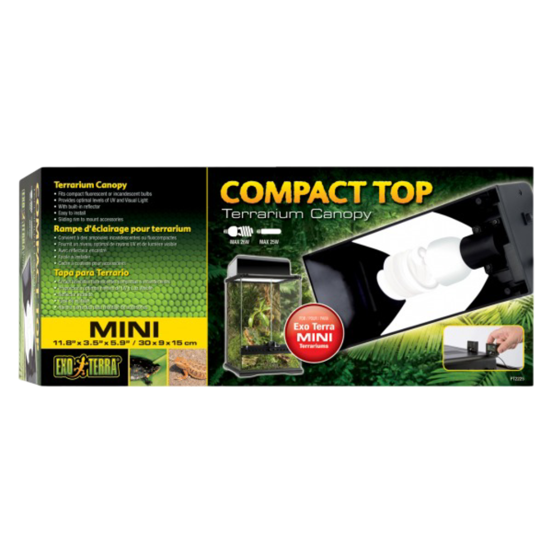 Exo Terra Compact Top Fluoro Light Unit Terrarium Canopy