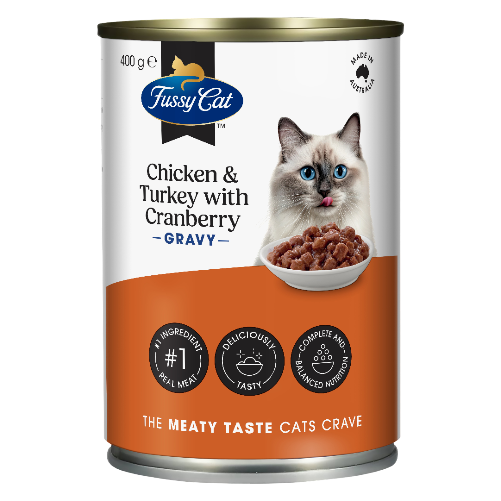 Fussy Cat Chicken & Turkey with Cranberry Grain Free Adult Wet Cat Food Cans