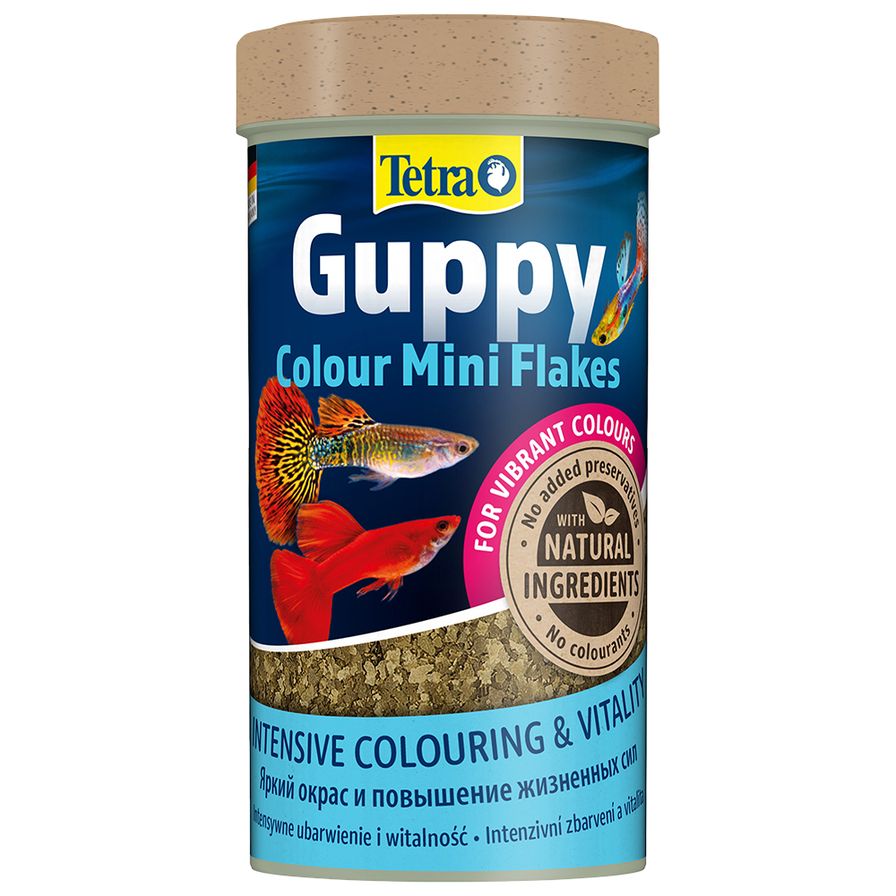 Tetra Guppy Colour Mini Flakes Tropical Fish Food