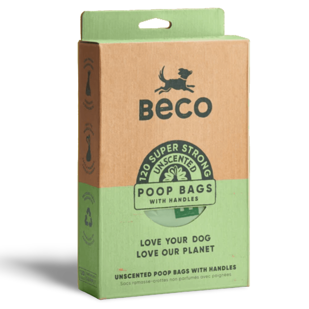 Beco Unscented Poop Bags With Handles 100% Recycled Plastic