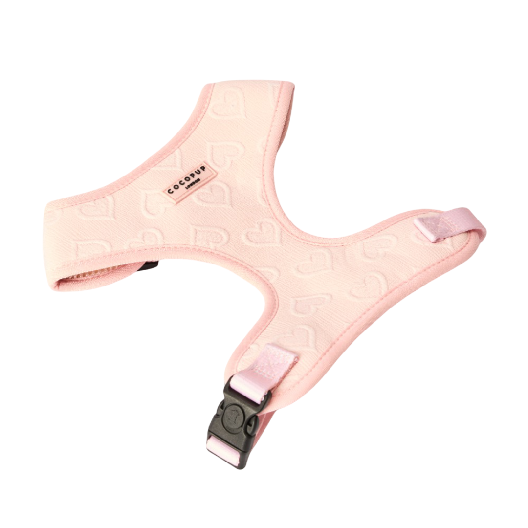 Cocopup London Embossed Dog Harness in Baby Pink Love