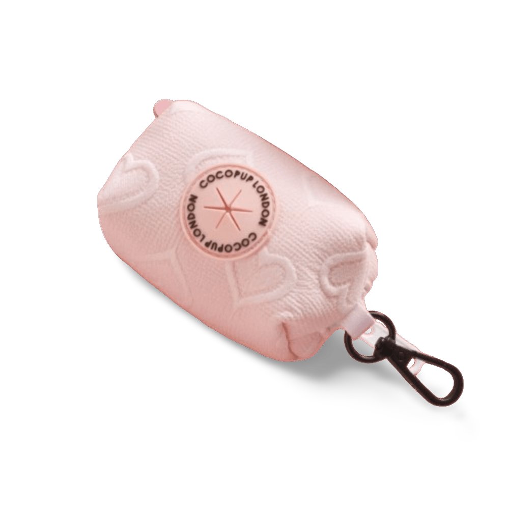 Cocopup London Dog Poop Bag Holder Baby Pink Heart