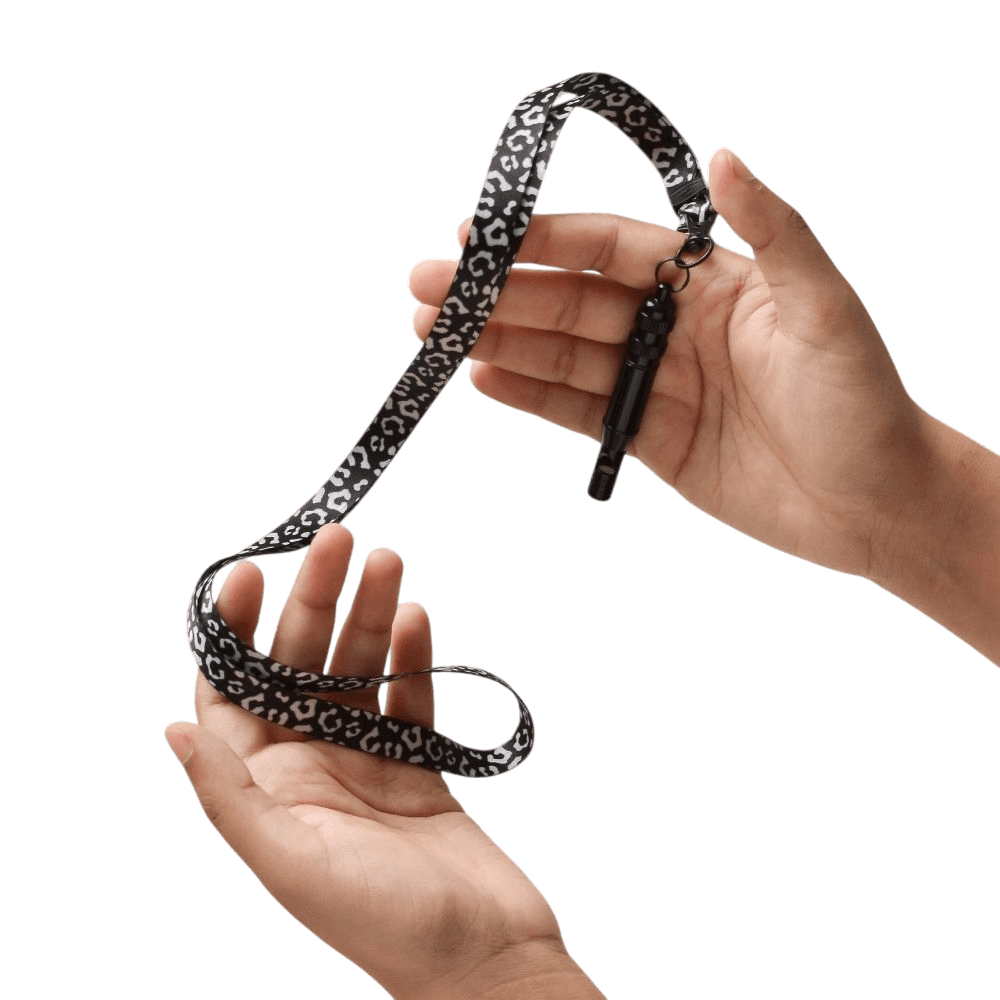 Cocopup London Lanyard And Dog Training Whistle Black Leopard