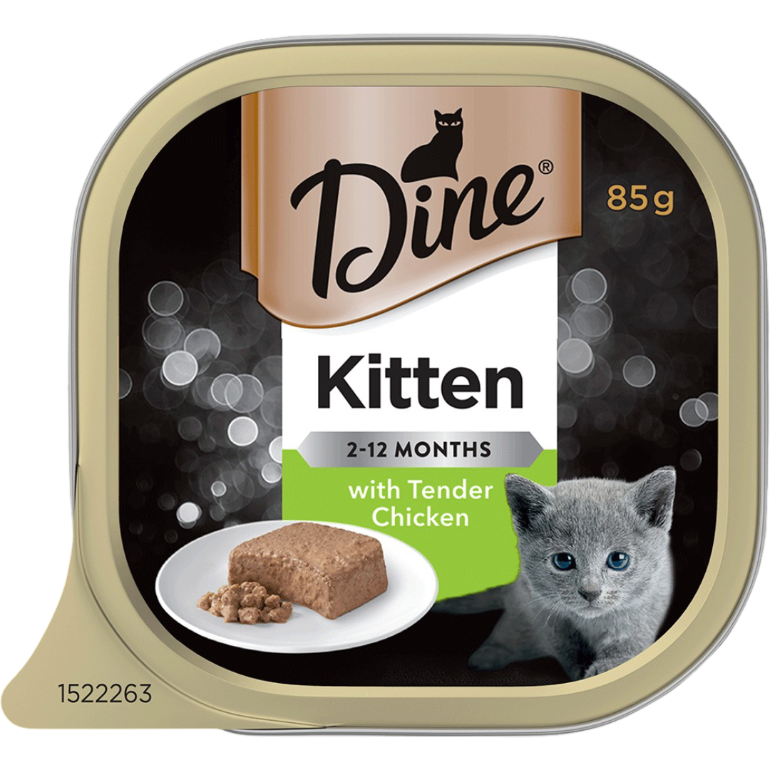 Dine Classic Collection Kitten with Chicken Adult Wet Cat Food Tray