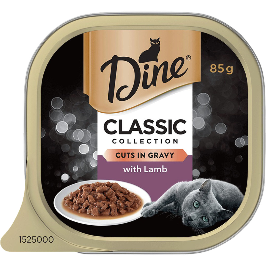 Dine Classic Collection Cuts In Gravy With Lamb Adult Wet Cat Food Tray