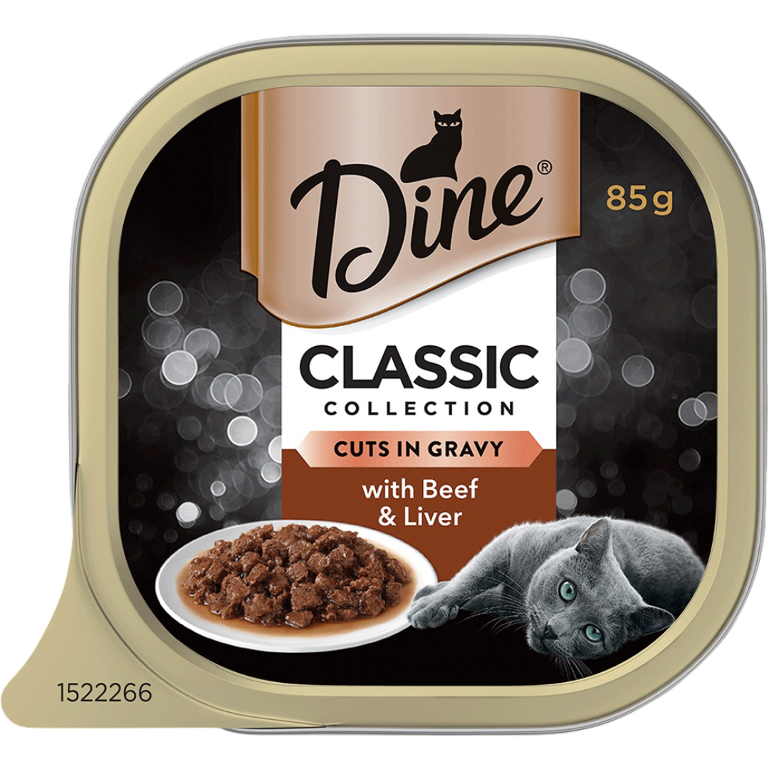 Dine Classic Collection Cuts In Gravy With Beef And Liver Wet Cat Food Tray