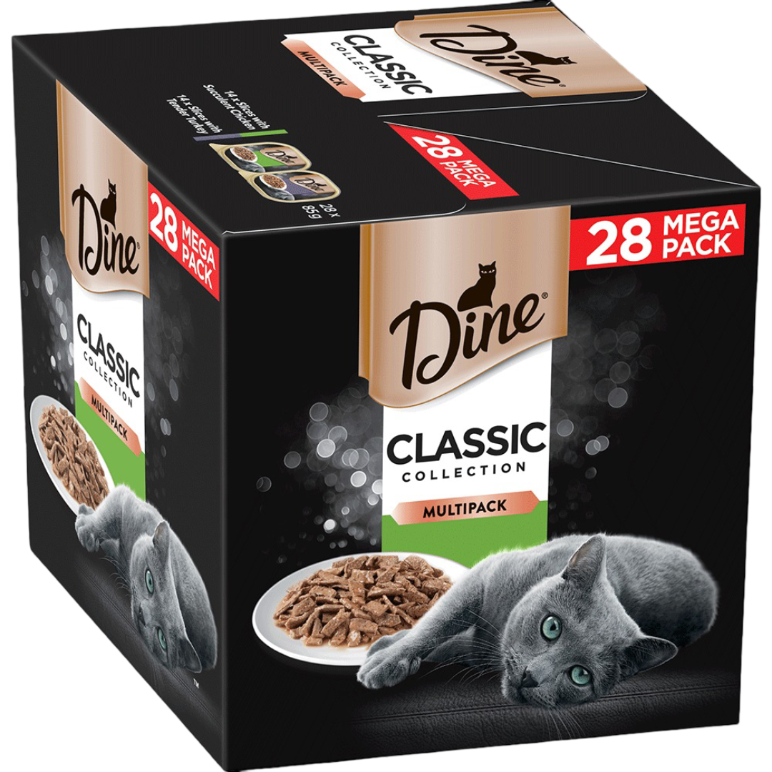 Dine Classic Collection Chicken & Turkey Slices Adult Wet Cat Food Tray