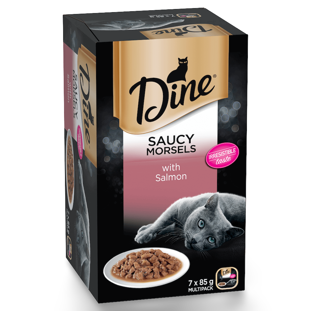 Dine Saucy Morsels with Salmon Adult Wet Cat Food Trays