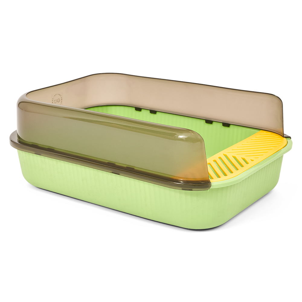 Semi Enclosed Cat Litter Box Light Green