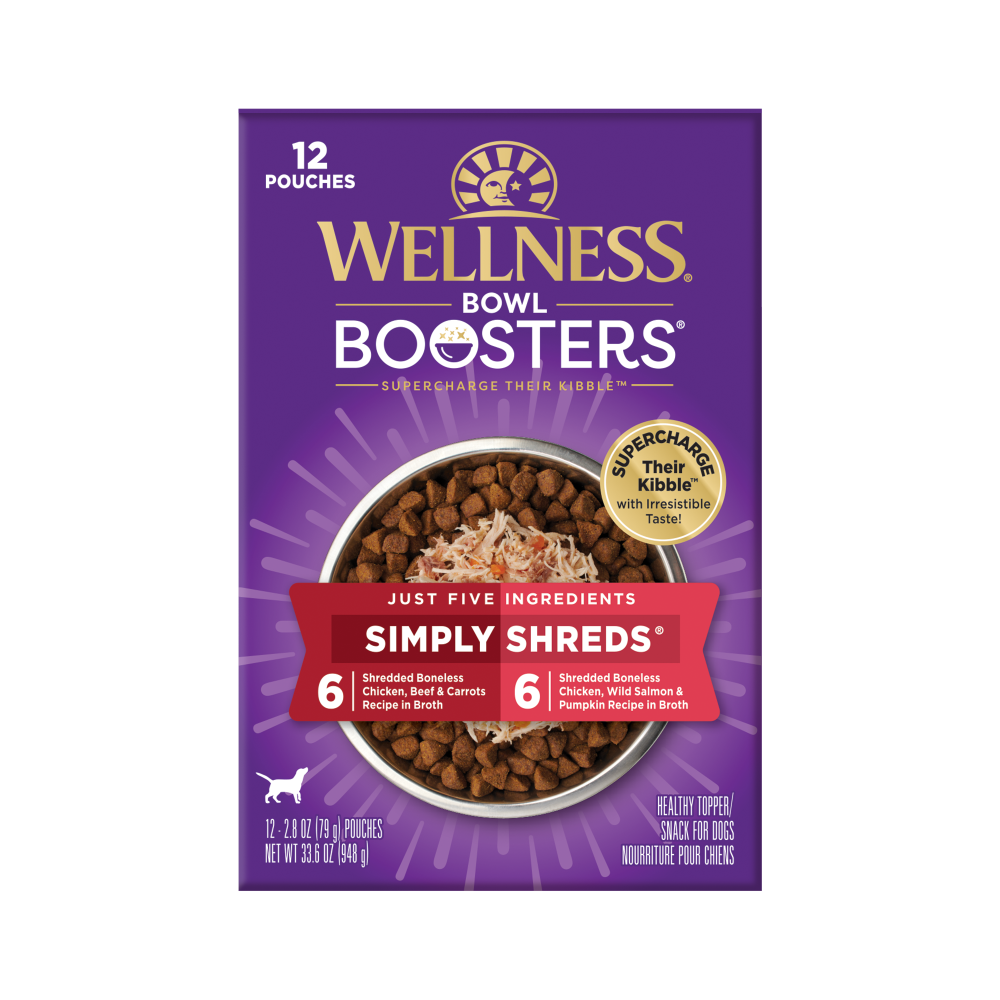Wellness Bowl Boosters Simply Shreds Wet Dog Food Variety Pack