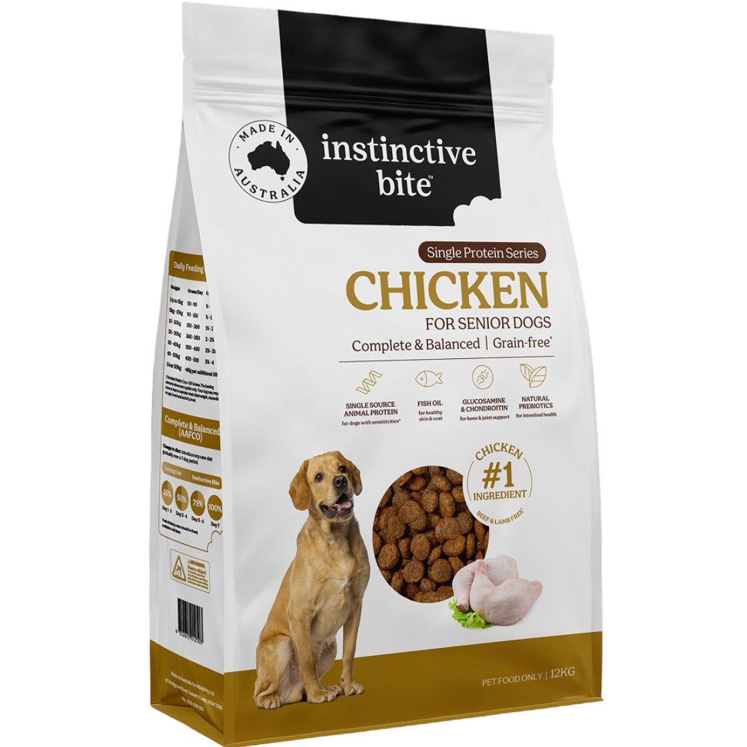 Instinctive Bite Single Protein Chicken Grain Free Senior Dry Dog Food