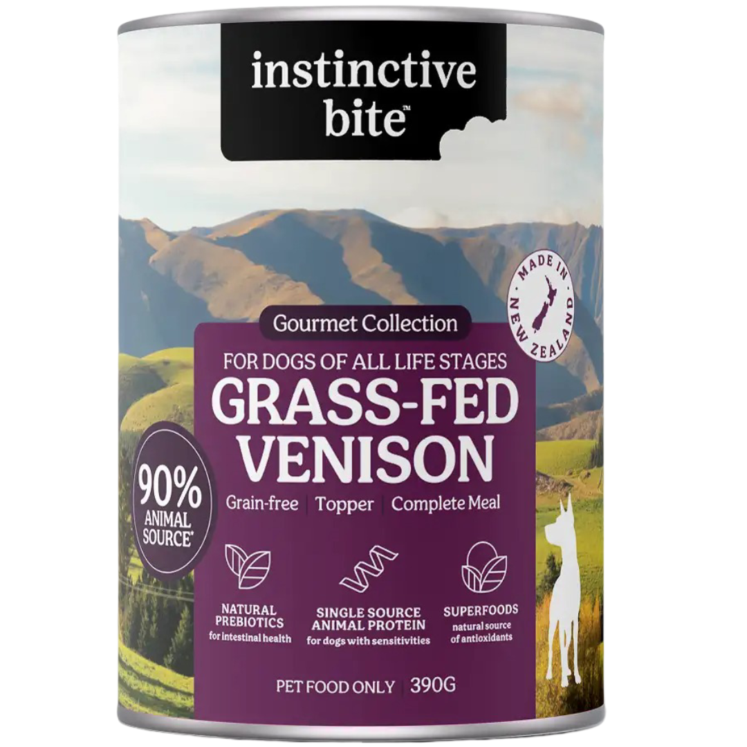 Instinctive Bite Single Protein Venison All Lifestages Wet Dog Food Cans