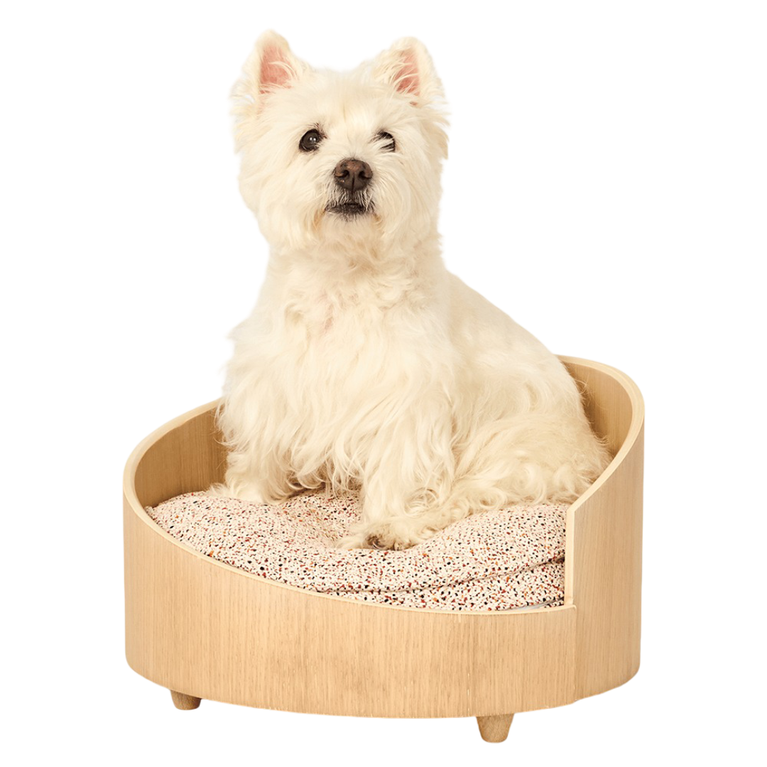 Nujiao Elevated Oak Wood Pet Bed Natural For Dogs And Cats