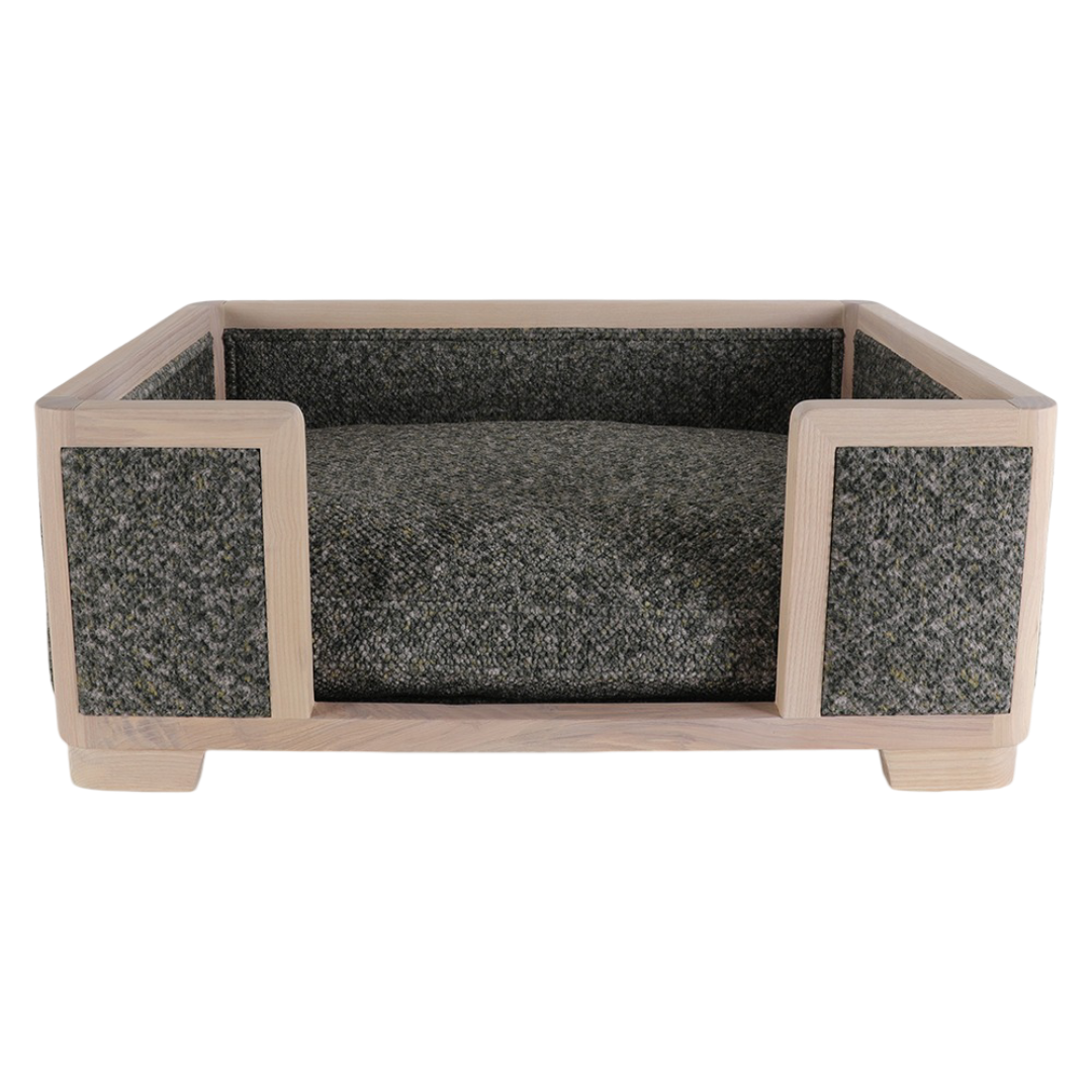 Nujiao Rectangle Oak Wood Pet Bed Charcoal For Dogs And Cats