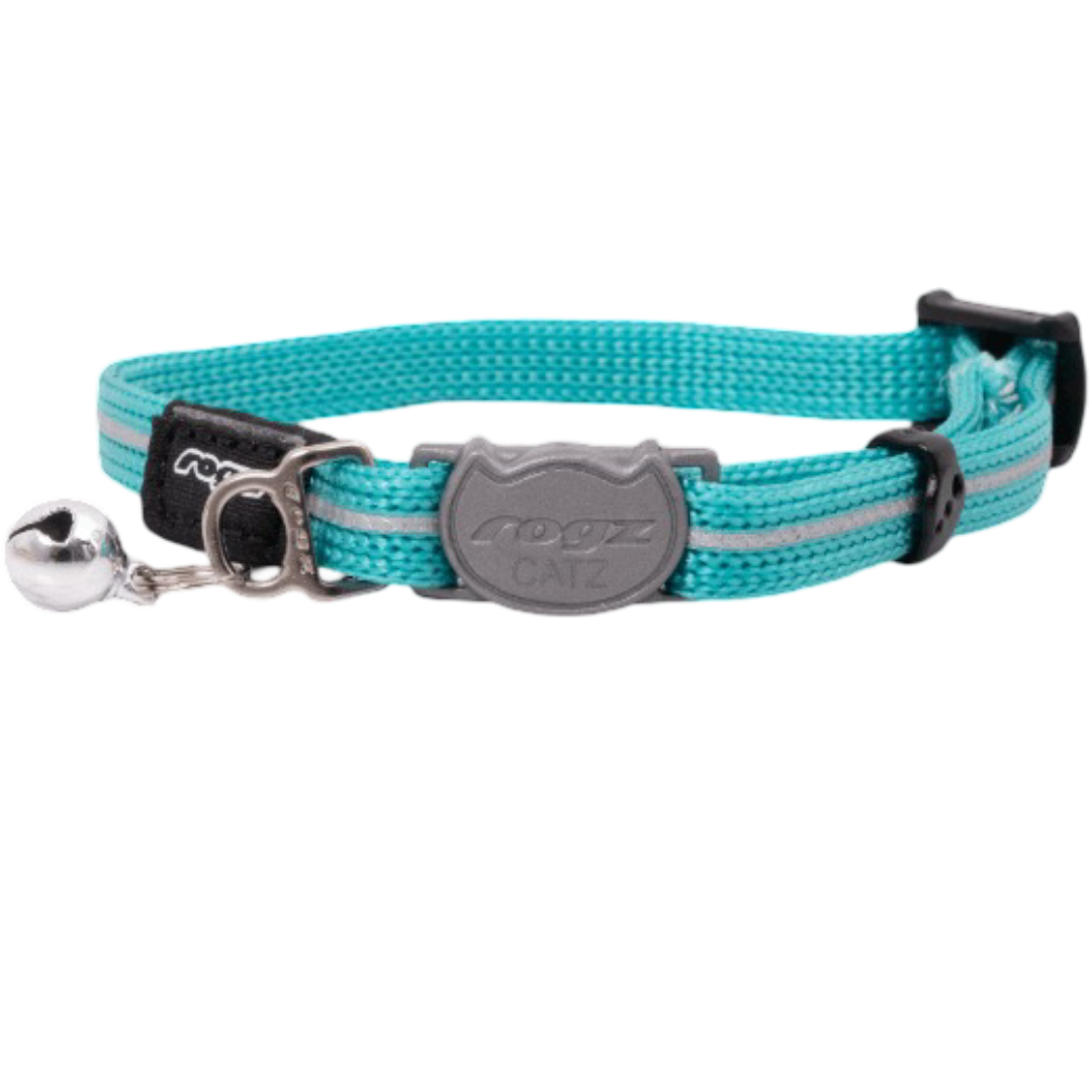 Rogz Safeloc Alley Cat Collar in Teal