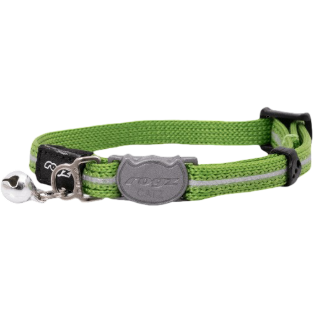Rogz Safeloc Alley Cat Collar in Lime