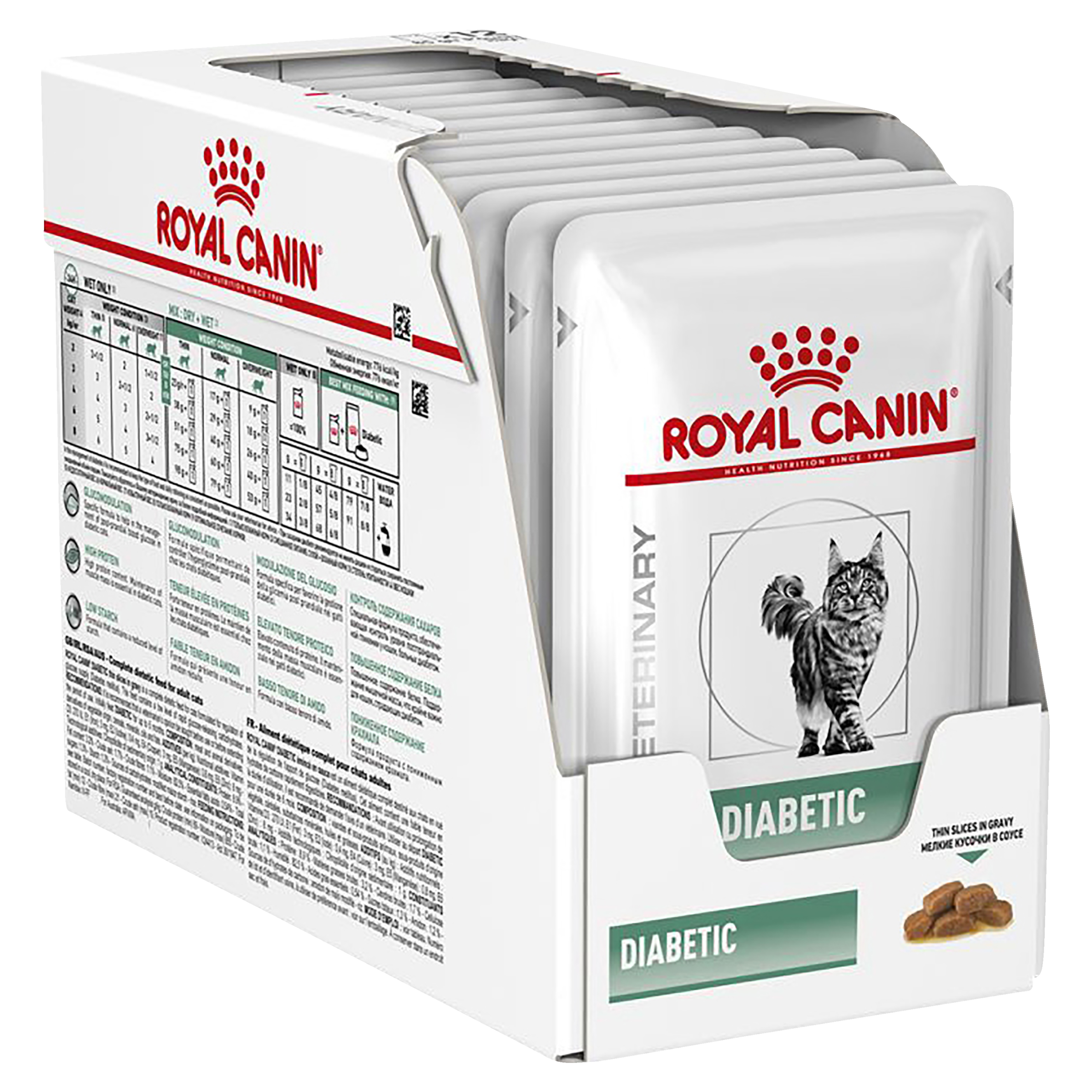 ROYAL CANIN VETERINARY DIABETIC WET CAT FOOD POUCHES 12 X 85G Image
