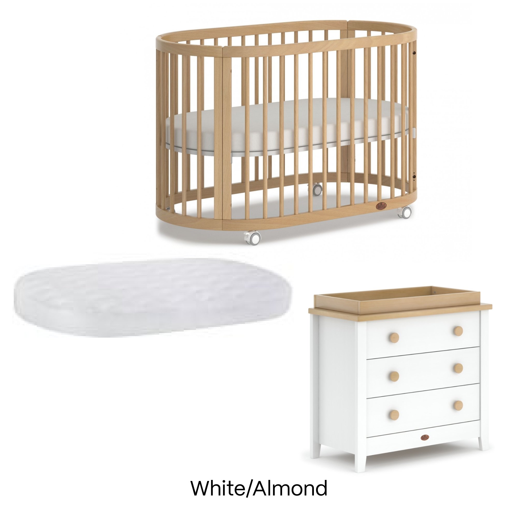 Boori Oasis Cot, Boori Chest Boori Mattress Package Baby