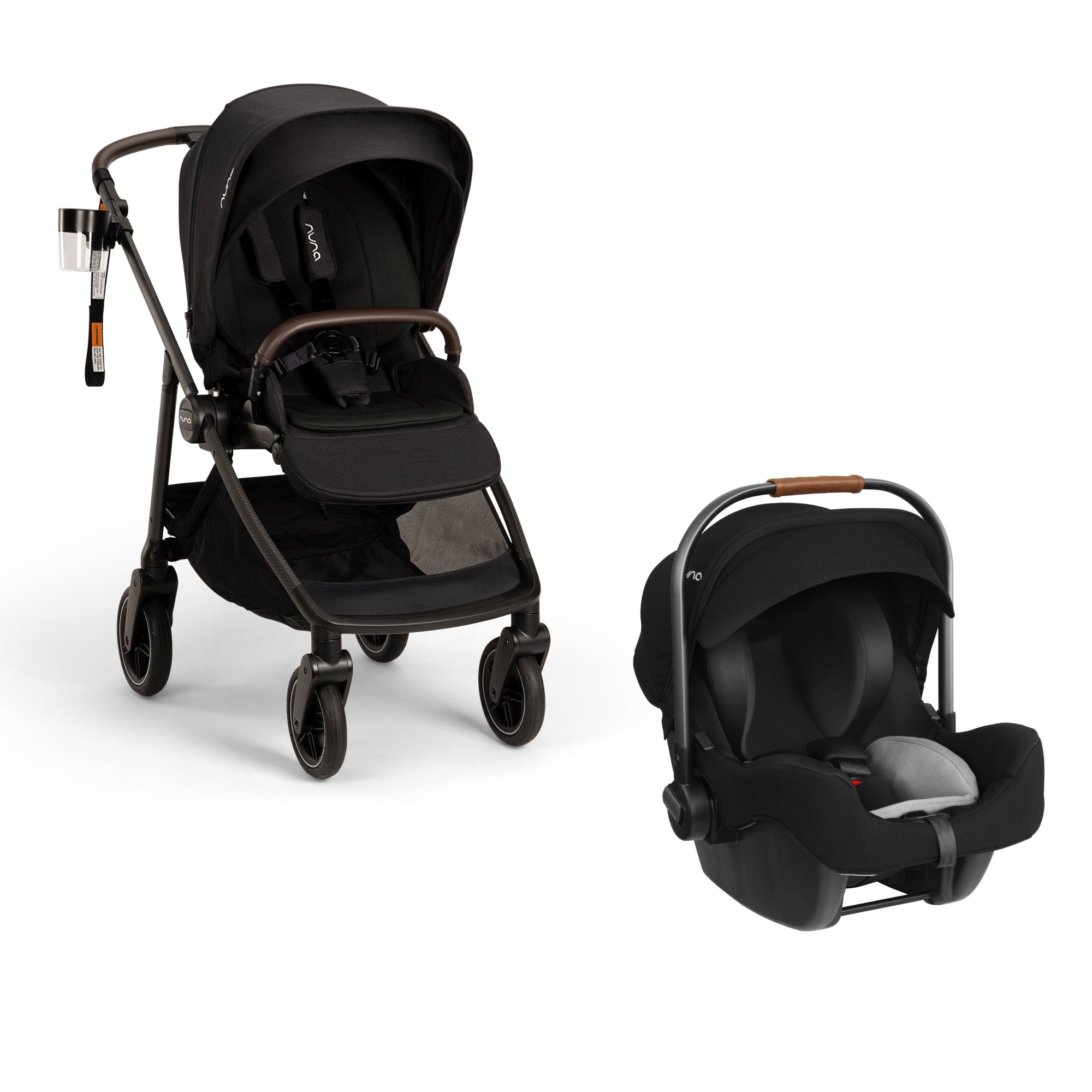 Nuna Swiv Stroller With Cup Holder Klik Plus Capsule Base Bundle