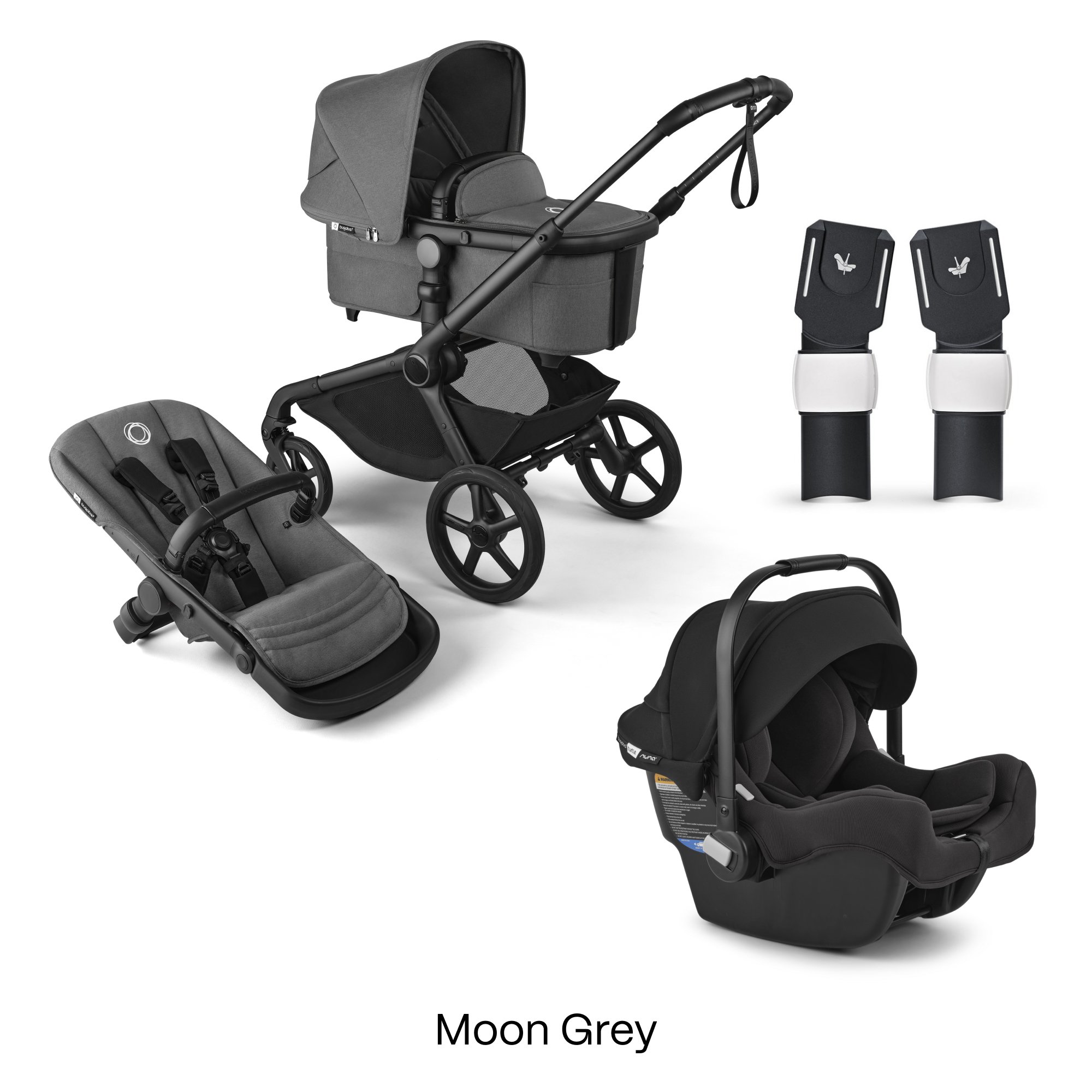 Bugaboo Kangaroo Stroller with Bassinet Bugaboo Turtle By Nuna Capsule,  Adapter Base Bundle