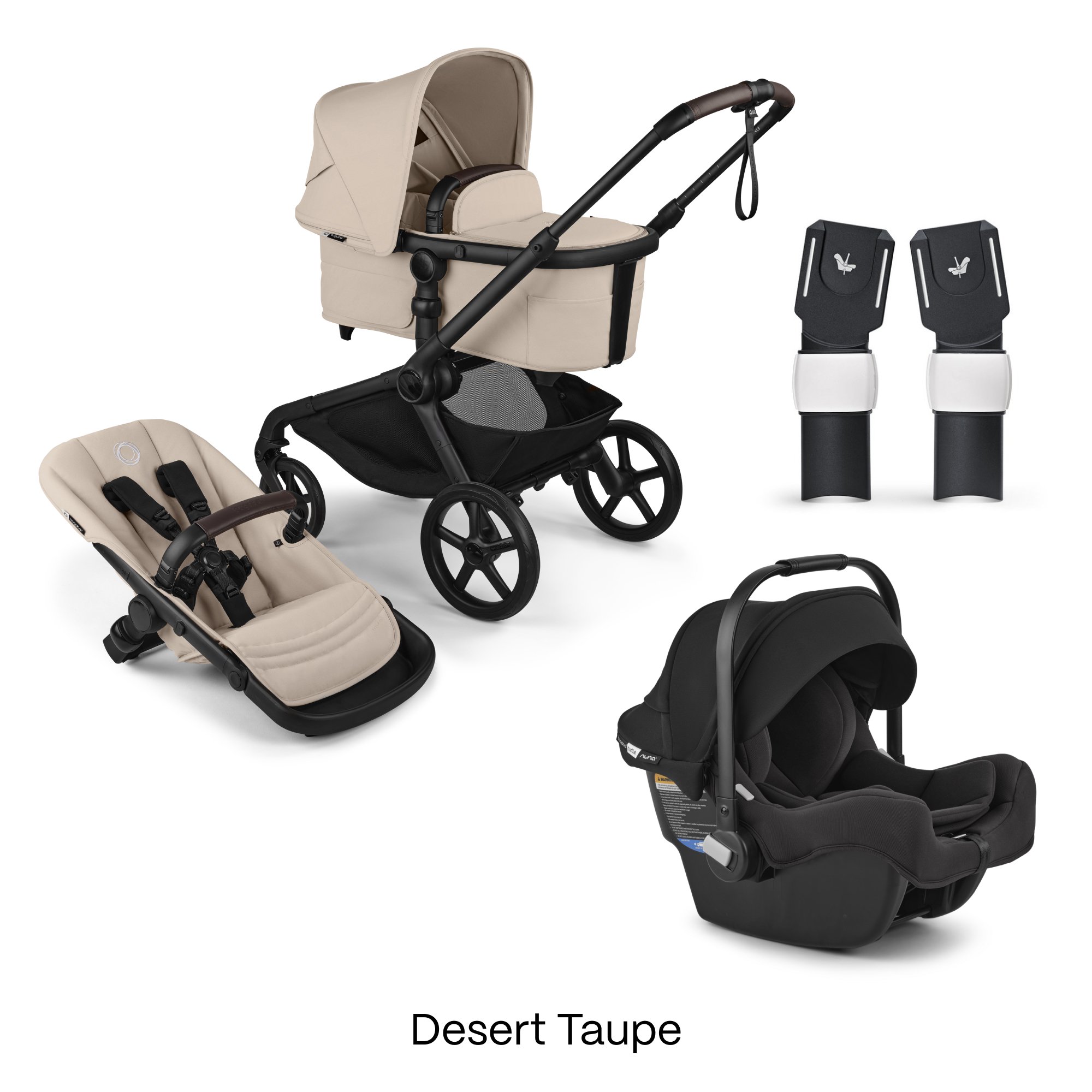 Bugaboo Kangaroo Stroller with Bassinet Bugaboo Turtle By Nuna Capsule,  Adapter Base Bundle